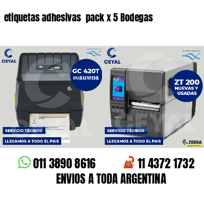 etiquetas adhesivas  pack x 5 Bodegas