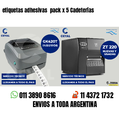 etiquetas adhesivas pack x 5 Cadeterías