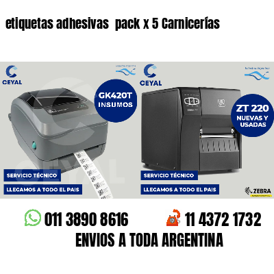 etiquetas adhesivas  pack x 5 Carnicerías