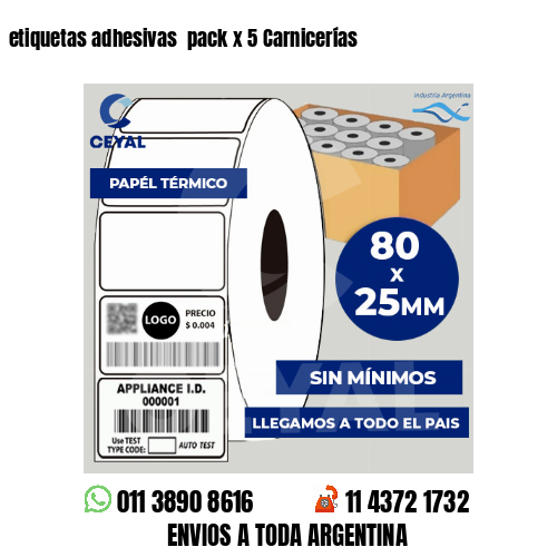 etiquetas adhesivas  pack x 5 Carnicerías