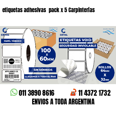etiquetas adhesivas pack x 5 Carpinterías
