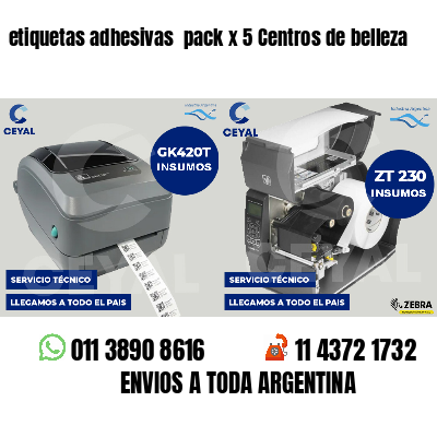 etiquetas adhesivas pack x 5 Centros de belleza