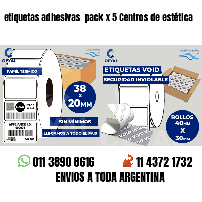 etiquetas adhesivas  pack x 5 Centros de estética