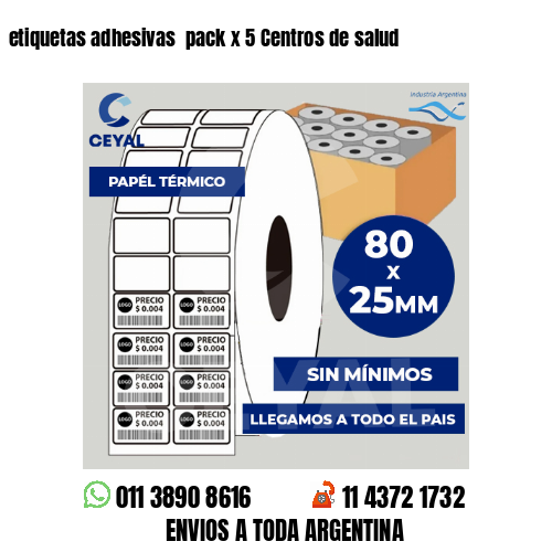 etiquetas adhesivas  pack x 5 Centros de salud