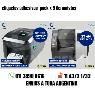 etiquetas adhesivas  pack x 5 Ceramistas