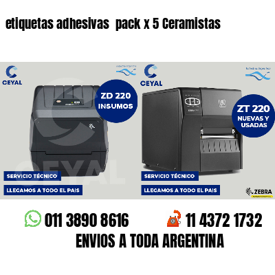etiquetas adhesivas pack x 5 Ceramistas