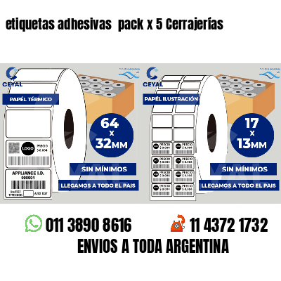 etiquetas adhesivas pack x 5 Cerrajerías