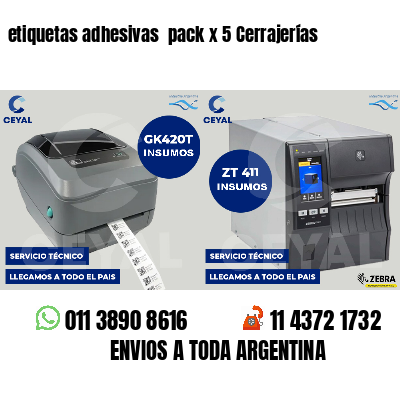 etiquetas adhesivas pack x 5 Cerrajerías