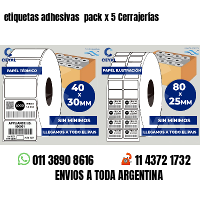 etiquetas adhesivas  pack x 5 Cerrajerías