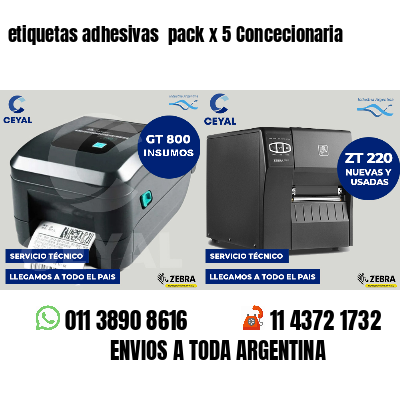 etiquetas adhesivas pack x 5 Concecionaria