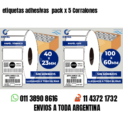 etiquetas adhesivas pack x 5 Corralones