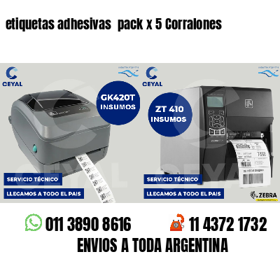 etiquetas adhesivas  pack x 5 Corralones