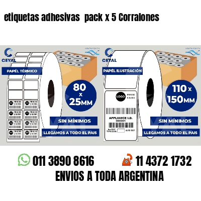 etiquetas adhesivas  pack x 5 Corralones