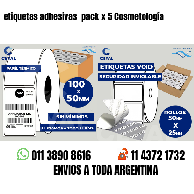 etiquetas adhesivas pack x 5 Cosmetología