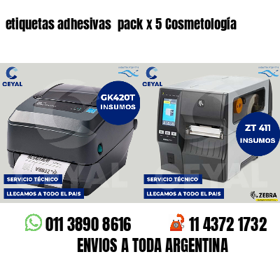 etiquetas adhesivas pack x 5 Cosmetología