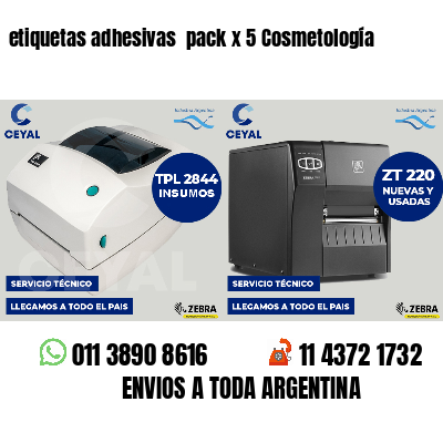 etiquetas adhesivas pack x 5 Cosmetología