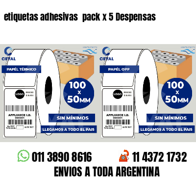etiquetas adhesivas  pack x 5 Despensas