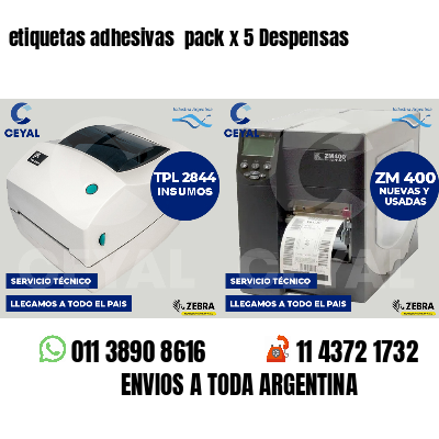 etiquetas adhesivas  pack x 5 Despensas