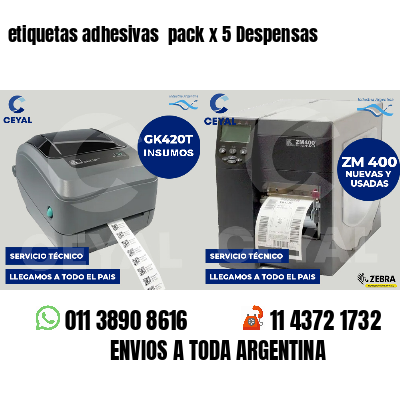 etiquetas adhesivas  pack x 5 Despensas