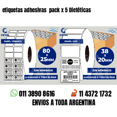 etiquetas adhesivas  pack x 5 Dietéticas