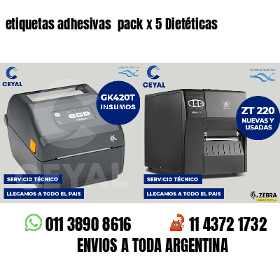 etiquetas adhesivas pack x 5 Dietéticas