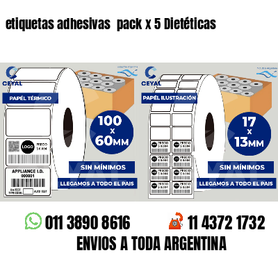 etiquetas adhesivas pack x 5 Dietéticas