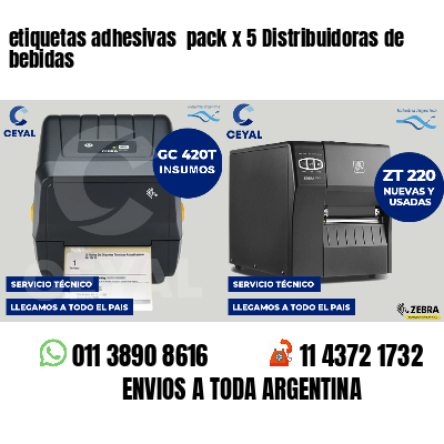 etiquetas adhesivas pack x 5 Distribuidoras de bebidas