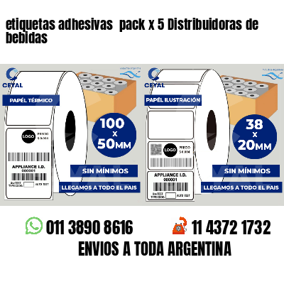 etiquetas adhesivas  pack x 5 Distribuidoras de bebidas