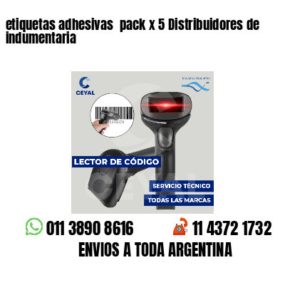 etiquetas adhesivas  pack x 5 Distribuidores de indumentaria