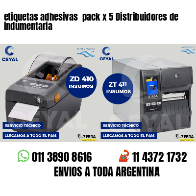 etiquetas adhesivas pack x 5 Distribuidores de indumentaria