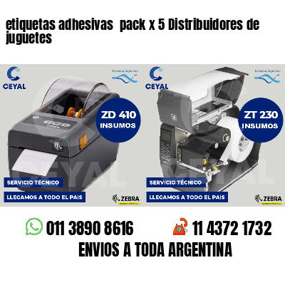 etiquetas adhesivas  pack x 5 Distribuidores de juguetes