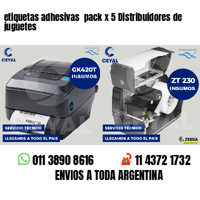 etiquetas adhesivas  pack x 5 Distribuidores de juguetes