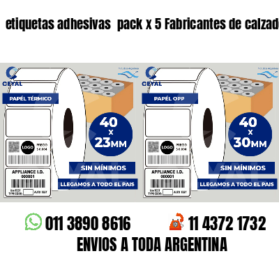 etiquetas adhesivas pack x 5 Fabricantes de calzado