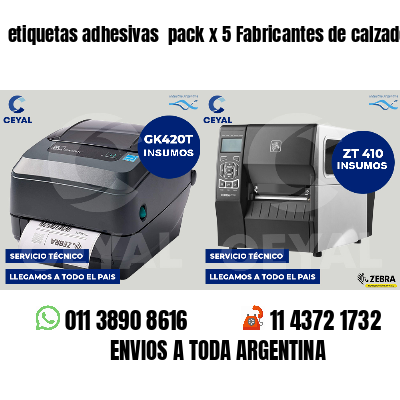 etiquetas adhesivas pack x 5 Fabricantes de calzado