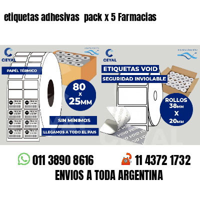 etiquetas adhesivas pack x 5 Farmacias