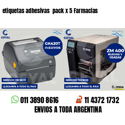 etiquetas adhesivas pack x 5 Farmacias