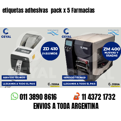 etiquetas adhesivas pack x 5 Farmacias