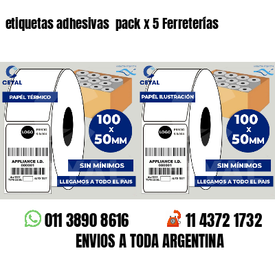 etiquetas adhesivas pack x 5 Ferreterías