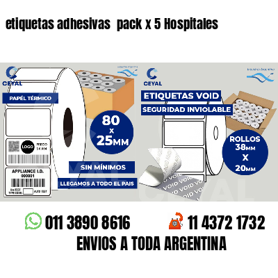 etiquetas adhesivas pack x 5 Hospitales