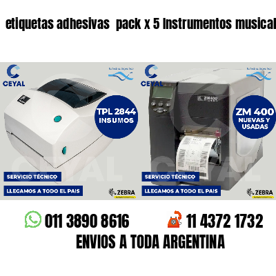 etiquetas adhesivas  pack x 5 Instrumentos musicales