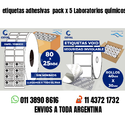 etiquetas adhesivas pack x 5 Laboratorios químicos