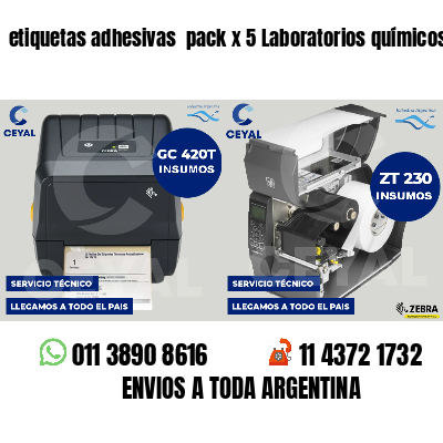 etiquetas adhesivas pack x 5 Laboratorios químicos