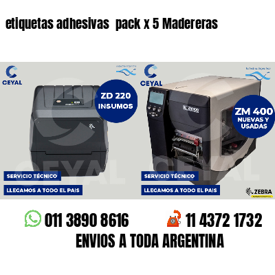 etiquetas adhesivas  pack x 5 Madereras