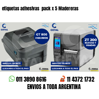 etiquetas adhesivas pack x 5 Madereras