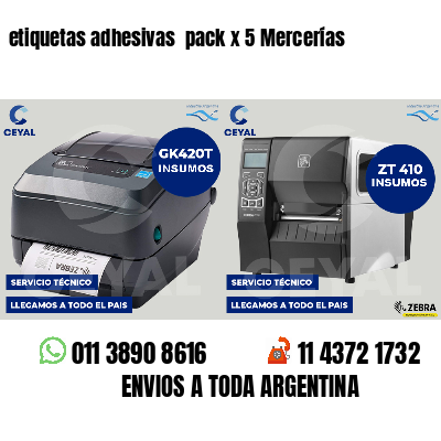 etiquetas adhesivas  pack x 5 Mercerías