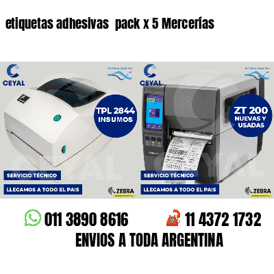 etiquetas adhesivas  pack x 5 Mercerías