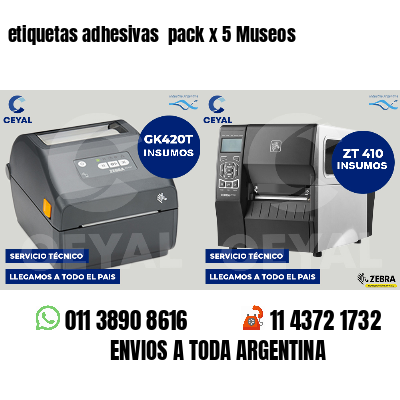 etiquetas adhesivas  pack x 5 Museos