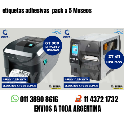 etiquetas adhesivas pack x 5 Museos