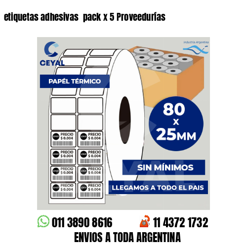 etiquetas adhesivas  pack x 5 Proveedurías