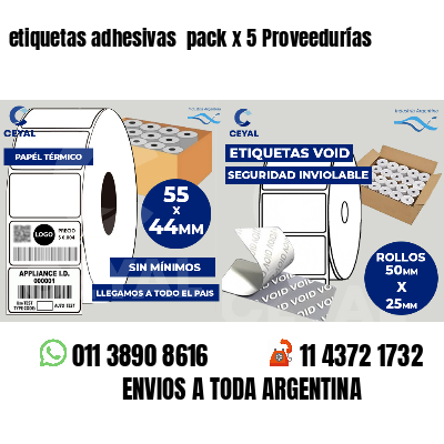 etiquetas adhesivas pack x 5 Proveedurías